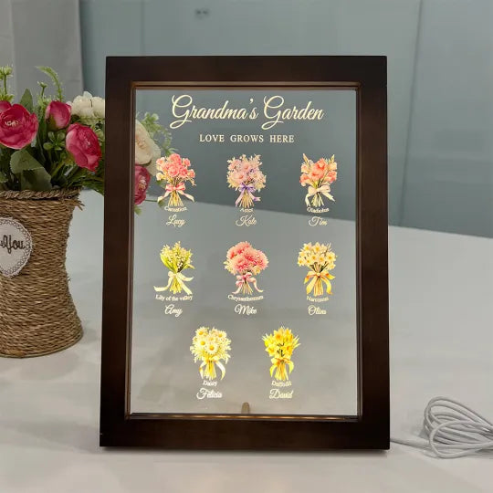 Özelleştirilebilir Anne Bahçesi Ve Çocukları, Doğum Ayı Buketi, Ledli