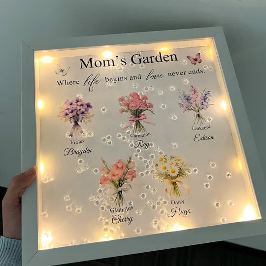 Özelleştirilebilir Anne Bahçesi Ve Çocukları, Doğum Ayı Buketi, Çerçeve