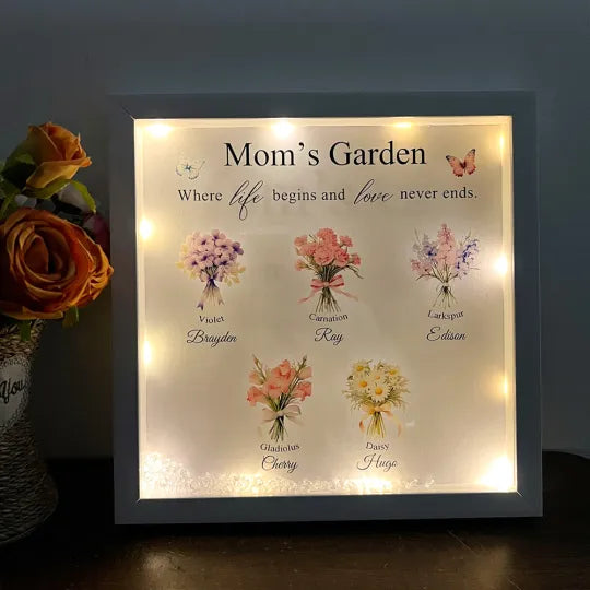Özelleştirilebilir Anne Bahçesi Ve Çocukları, Doğum Ayı Buketi, Çerçeve