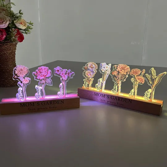 Özelleştirilebilir Anne Bahçesi Ve Çocukları, Doğum Ayı Kristal Çiçek