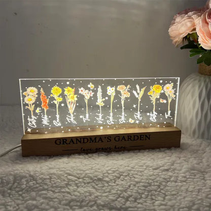 Özelleştirilebilir Anne Bahçesi Ve Çocukları, Doğum Ayı Çiçeği, Gece Lambası