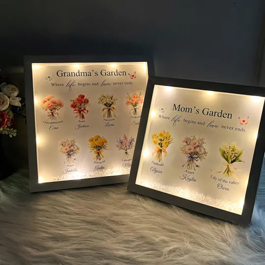 Özelleştirilebilir Anne Bahçesi Ve Çocukları, Doğum Ayı Buketi, Çerçeve
