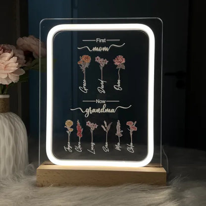 Özelleştirilebilir Anne Ve Büyük Anne Çocukları, Doğum Ayı Çiçeği, Gece Lambası